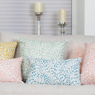 Matisse Dots Toile Blue Throw Pillow 12x19, with Polyfill Insert