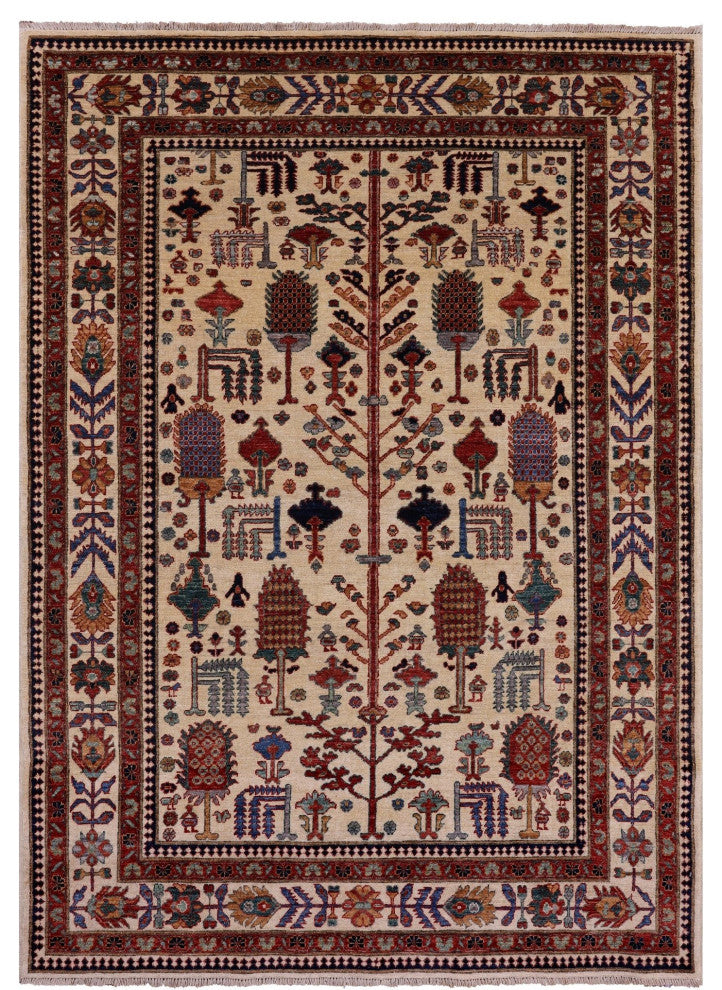 4' 11" X 6' 8" Hand-Knotted Tribal Persian Gabbeh Rug Q5150