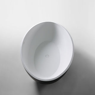 ADM Oval Freestanding Bathtub, Matte White, 69.3"