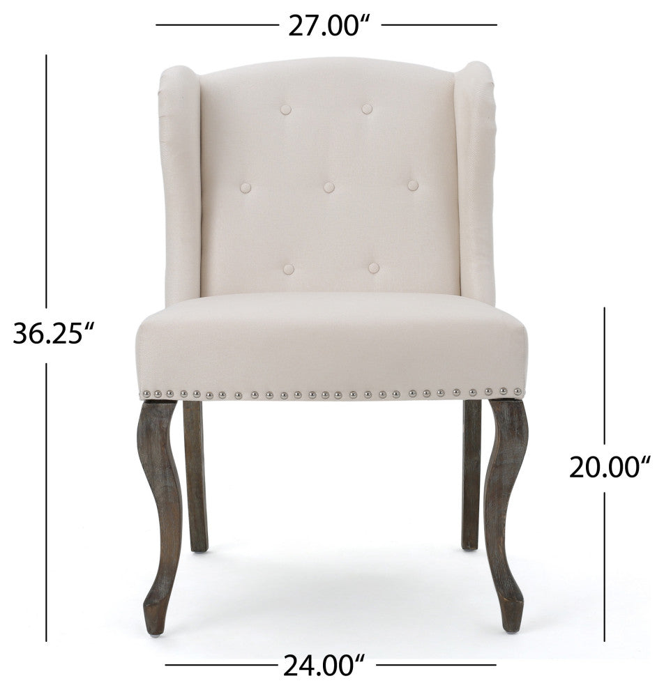 GDF Studio Asheville Modern Fabric Wingback Chair, Beige
