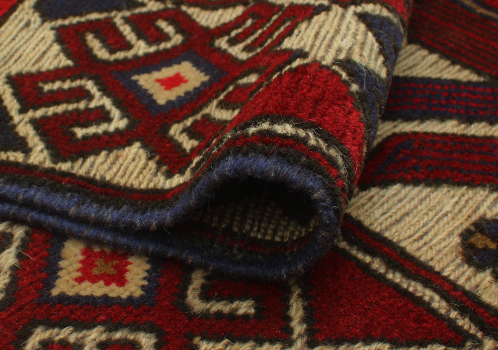 Semi Antique Stanley Ivory/Red Rug, 2'9x4'7