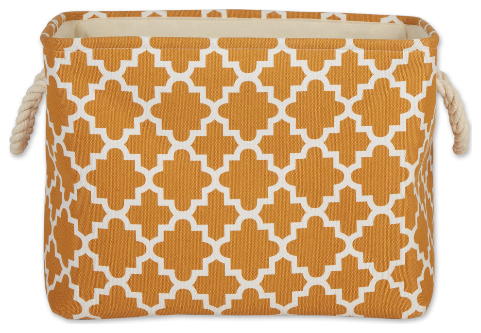 DII Polyester Bin Lattice Pumpkin Spice Rectangle Medium