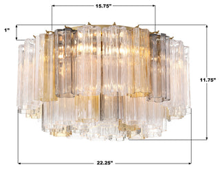 Crystorama Lighting Group ADD-321-AU Addis 7 Light 22"W Flush - Polished Chrome