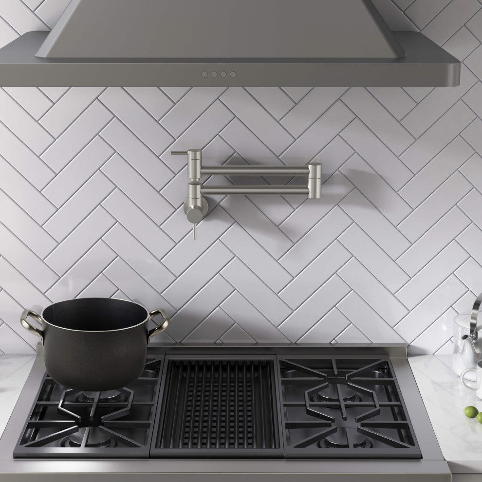 Circular Pot Filler, Brushed Nickel