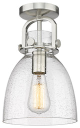 Innovations Newton Bell 1 8" Flush Mount Satin Nickel