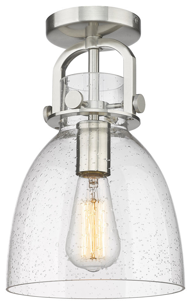 Innovations Newton Bell 1 8" Flush Mount Satin Nickel