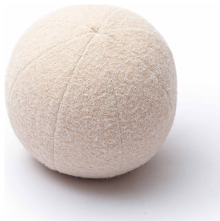 Boba Round Pillow, Rose-Tan Long Mohair, 14"