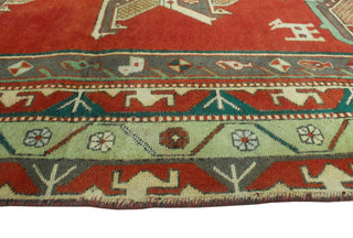 Fine Vintage Distressed Lawton Rust/Light Green Runner, 4'8x10'2