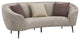 Ellorie Upholstered Channel Back Curved Sofa Beige
