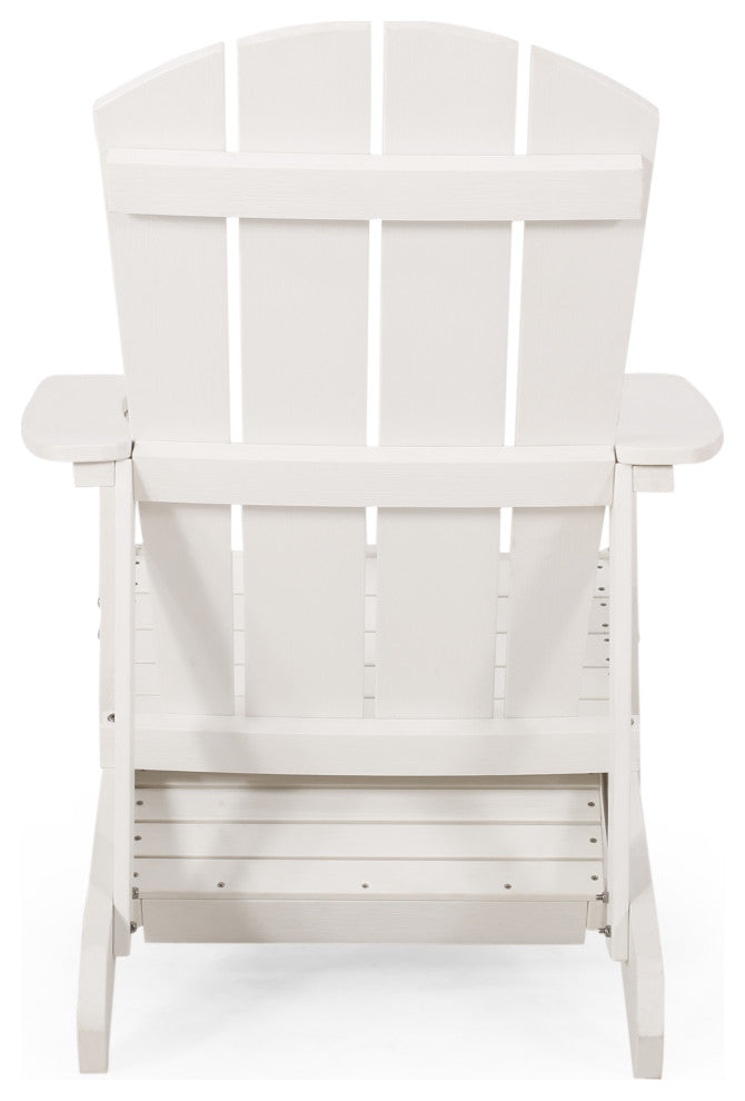 Oaks Aura Outdoor Classic White Solid Wood Adirondack Chair Foldable, White