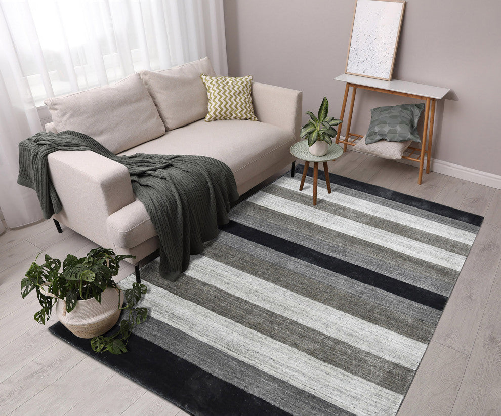 Blend Whitby Area Rug, Gray, 10' x 14', Striped