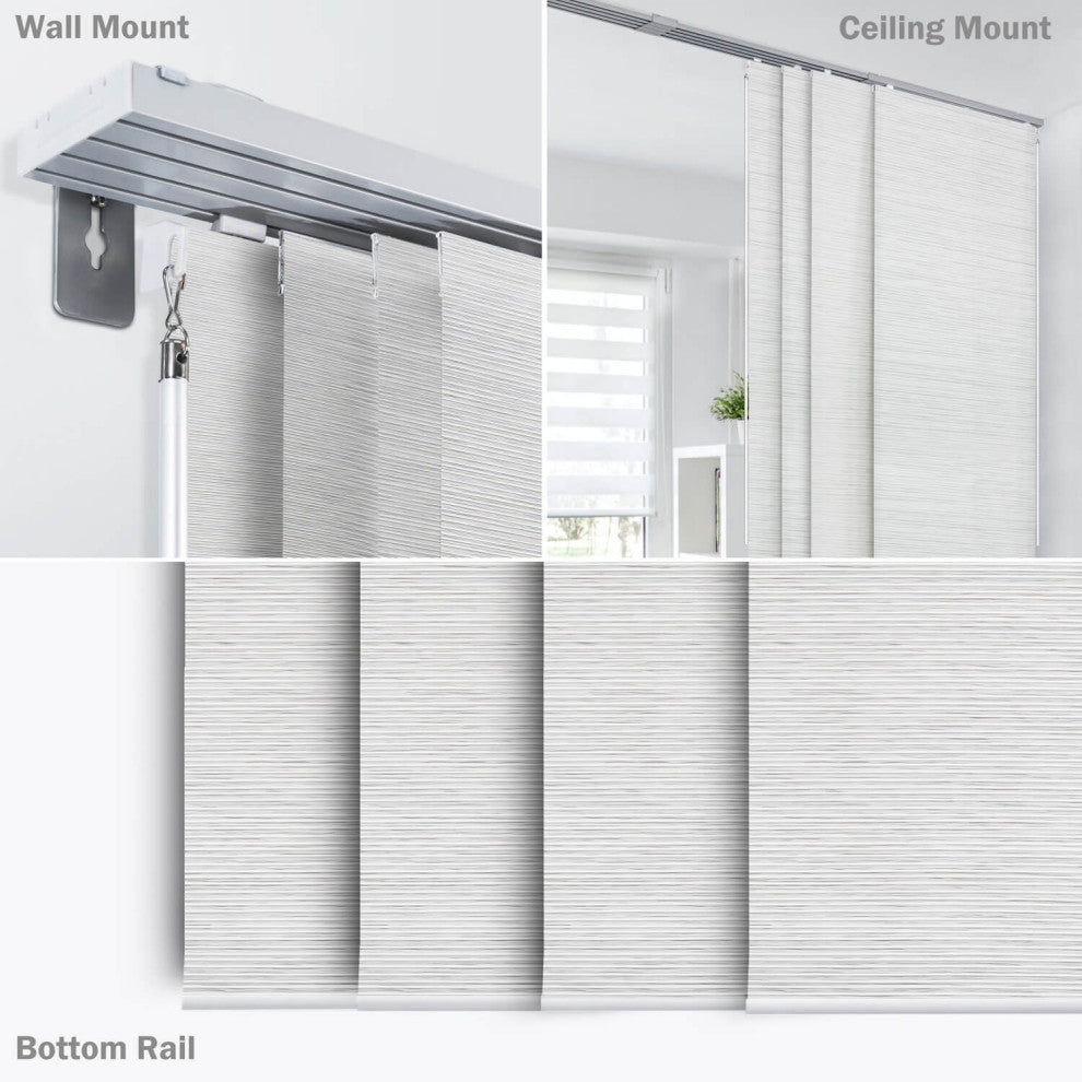 Adjustable Sliding Panel Track Blind 45.8"-86" W x 96" L, Classic, Marble