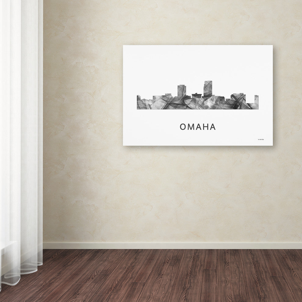 Marlene Watson 'Omaha Nebraska Skyline' Canvas Art, 19x12