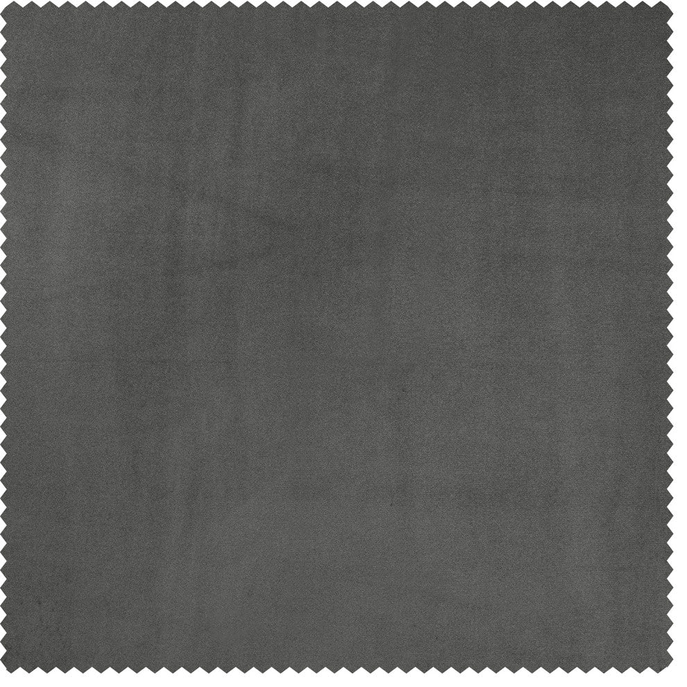 Heritage Plush Velvet Curtain Single Panel, Destiny Gray, 50"x96"