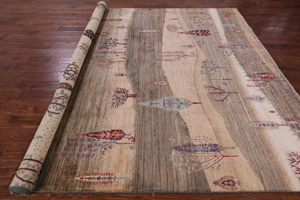 Persian Gabbeh Tribal Hand-Knotted Wool Rug 8' 3" X 9' 8" Q10586