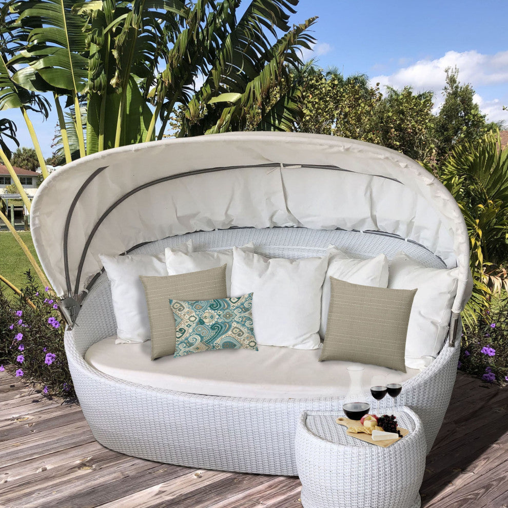 3-Piece Set Teal Boho Chic Indoor Outdoor Zippered Pillows