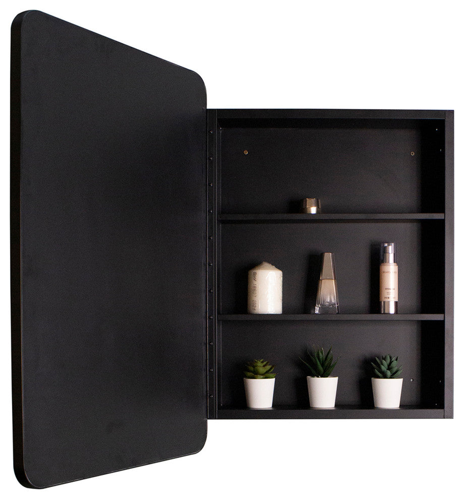 Rectangular Framed Surface/Recessed Mount Mirrored Medicine Cabinet with Shelves