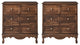 32" Tall 3-Drawer Nightstand Set of 2, Walnut