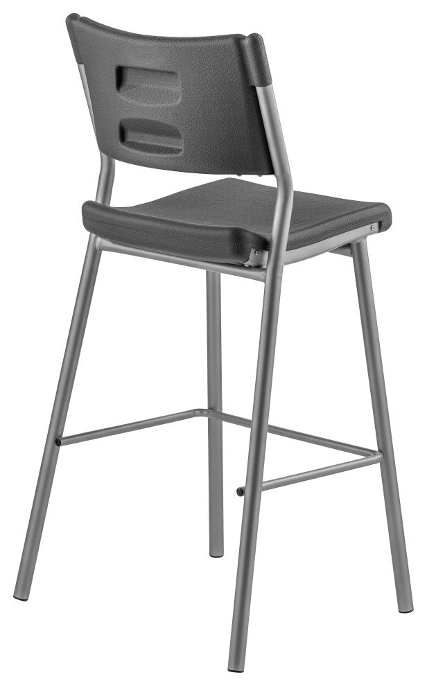 NPS Cafe Time Stool, Charcoal Slate Top and Silver Frame