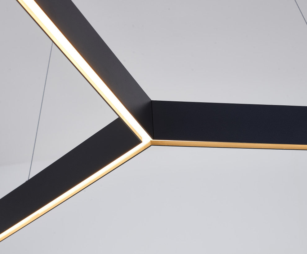 Metal and Acrylic "Y" Shaped Frame LED Light Fixture, Black