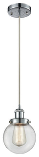 Beacon 1-Light Mini Pendant, Polished Chrome, Clear