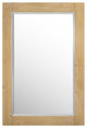 Ivy Rectangular Bathroom Wood Framed Wall Mirror, Light Brown, 24"