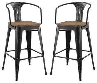 Promenade Bar Stool Set of 2-Black