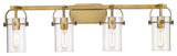 Innovations Lighting Pilaster Bath Vanity Light, Brushed Brass, Clear