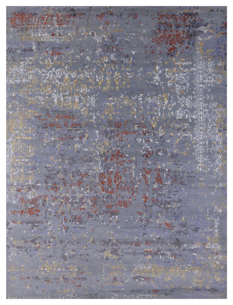 7' 9" X 10' 2" Persian Wool and Silk Handmade Rug Q7092