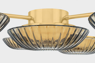 Corbett Lighting Birmingham LED Flush Mount, Vintage Brass, 51.5"Dx5.75"H