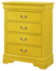 Louis Phillipe Yellow 4 Drawer Chest of Drawers, 41, L. X 16, W. X 41, H.