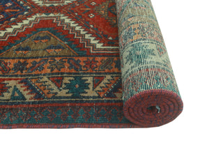 Fine Vintage Distressed Lanny Red/Ivory Runner, 3'5 x 10'0
