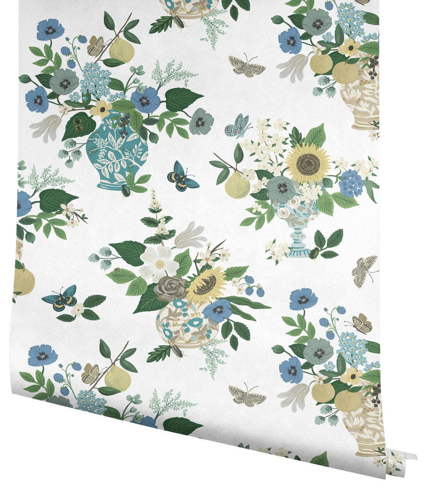 Flower Studies Blue Wallpaper