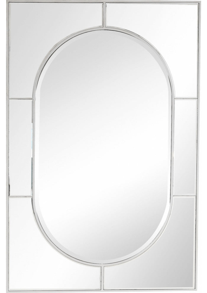 Silver Rectangle Accent Metal Mirror