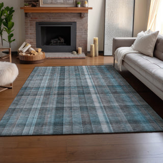 Premium Machine Washable Mayfield AMF534 Teal 8' x 10' Rug