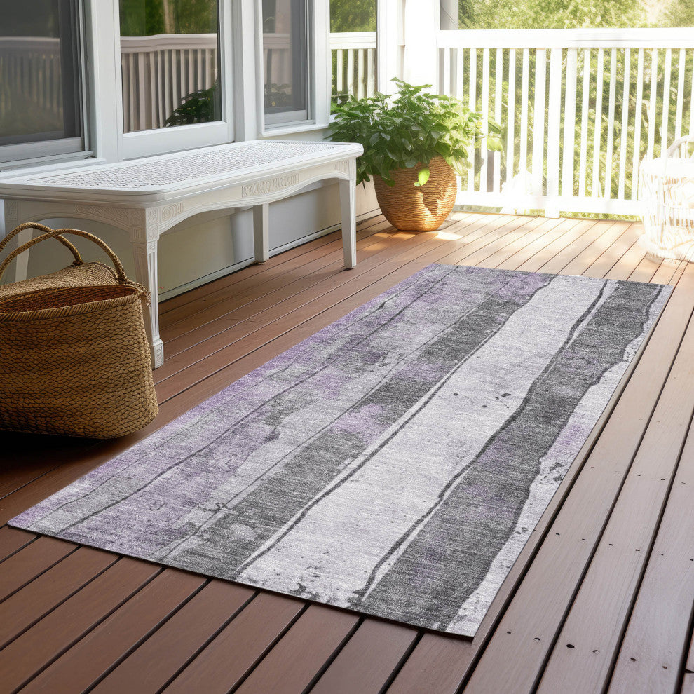 Machine Washable Indoor/Outdoor Chantille ACN1874 Violet 2'3" x 7'6" Runner Rug