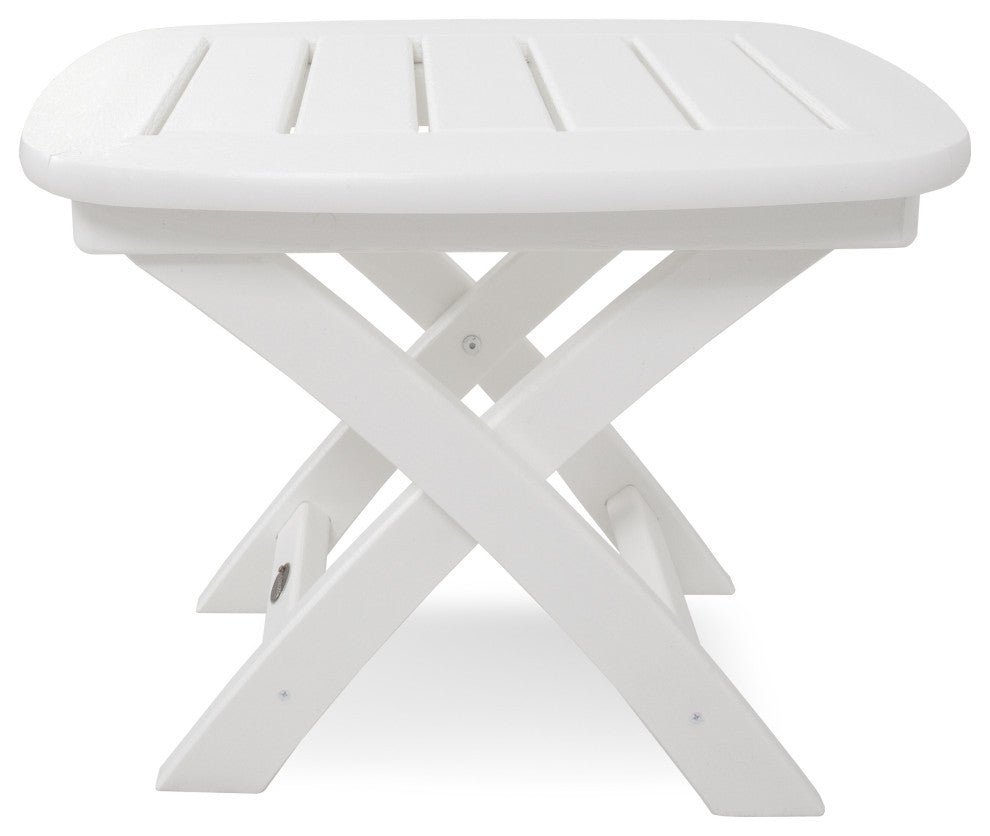 Polywood Nautical 21"x18" Side Table, White