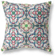 18" Green White Cloverleaf Boho Suede Throw Pillow