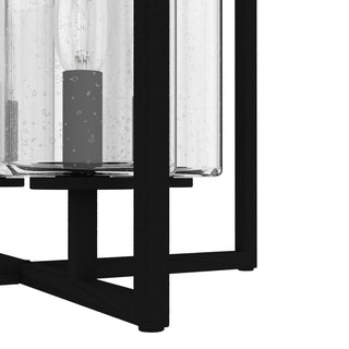 Kerrison Natural Iron With Seeded Glass 4 Light Flush Mount Ceiling