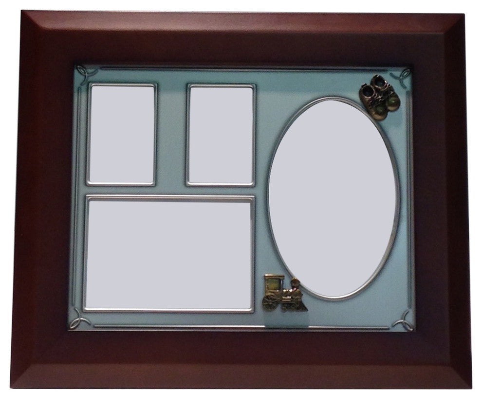Elegance Baby Collage Photo Frame-Wood Pewter