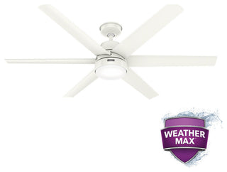 Hunter 60" Skysail Fresh White Wet Rated Ceiling Fan, LED Kit, Remote