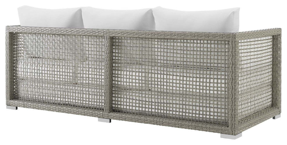 Maui 4 Piece Outdoor Patio Wicker Rattan Set, White