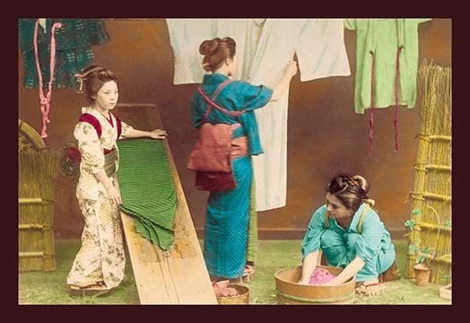 Washing Kimonos - Gallery Wrapped Canvas Art 28" x 42"