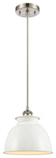 Innovations 516-1P-SN-M14-W Adirondack 1 Light Mini Pendant Brushed Satin Nickel