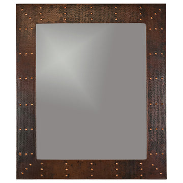 Premier Copper MFREC3631-RI 36 Inch Copper Mirror W/ Hand Forged Rivet
