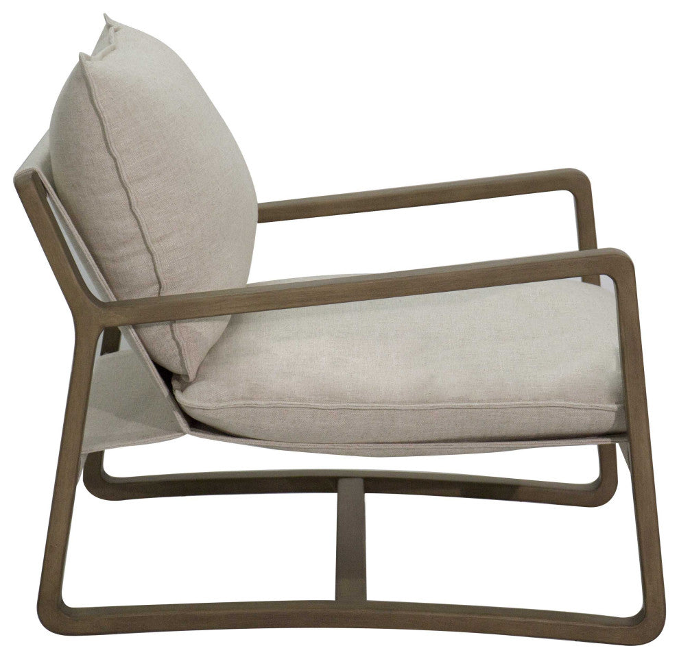 Alana Chair Smoke Grey With natural Linen fabric