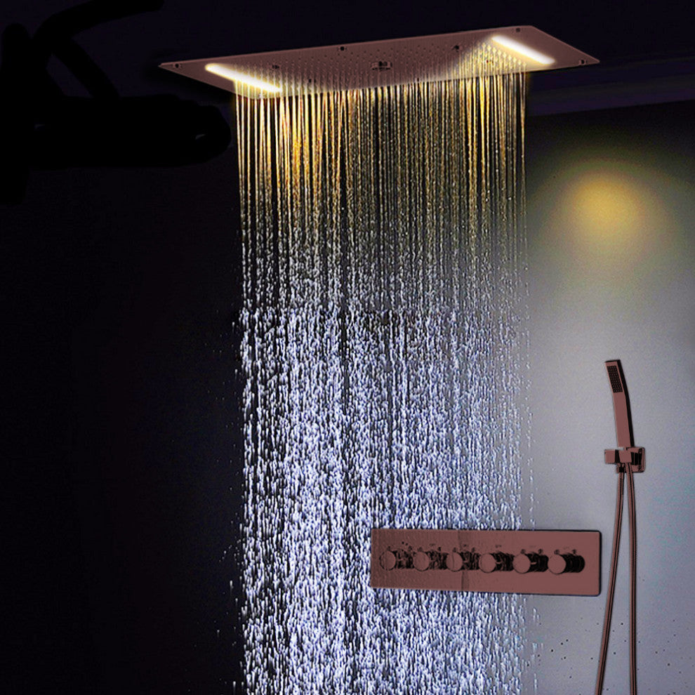 Fontana Showers Amazing  Wide Ceiling LED Shower Head with Hand-Held Shower