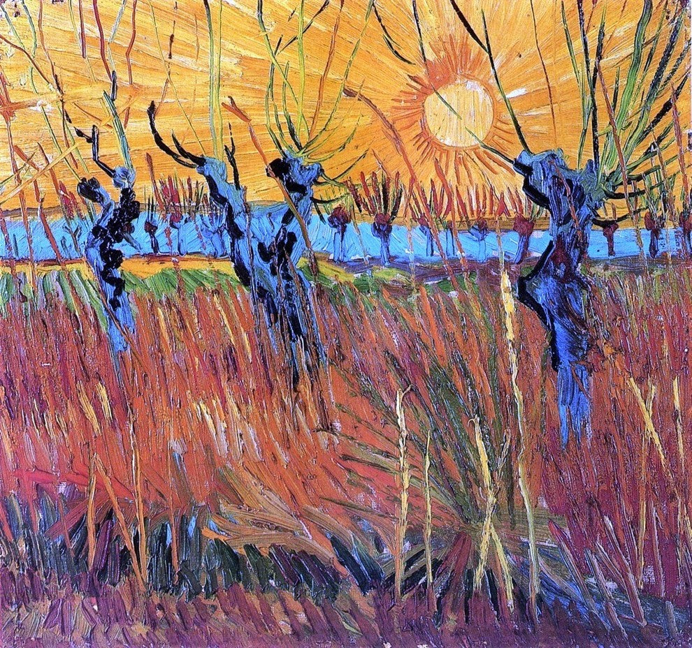 Vincent Van Gogh Willows at Sunset Wall Decal