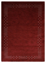 Hand Knotted Loom Wool Area Rug Contemporary Red, [Rectangle] 8'x11'