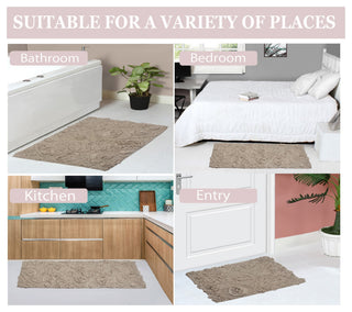 Modesto Bath Rug Bath Rugs Set, 3-Piece Set With Runner, Linen